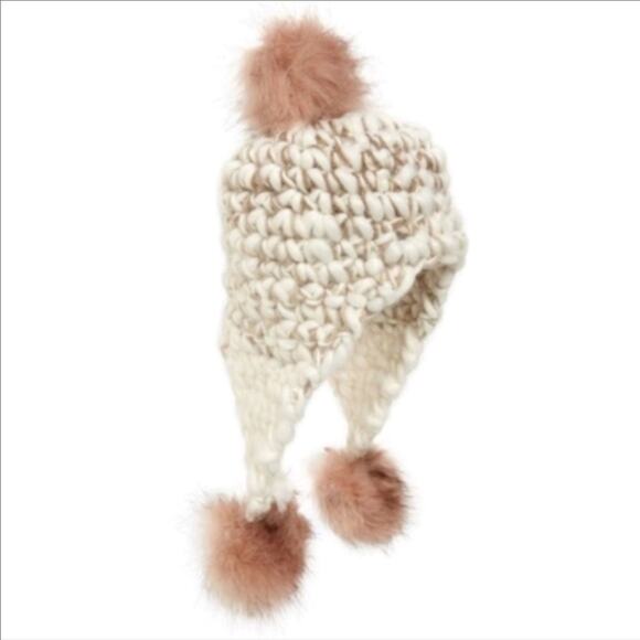 Free People Snow Castle Trapper Pom Hat Ivory - Picture 4 of 10